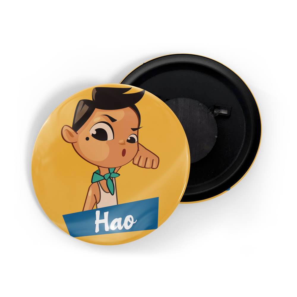 dhcrafts Fridge Magnet Yellow Marathi slags / Language / words / sentence Hao Glossy Finish Design Pack of 1